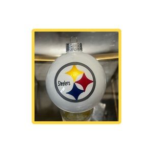 NFL Pittsburg Steelers Glass Holiday Ornament